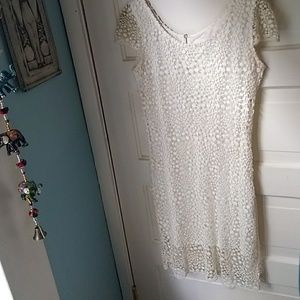 French white crochete dress